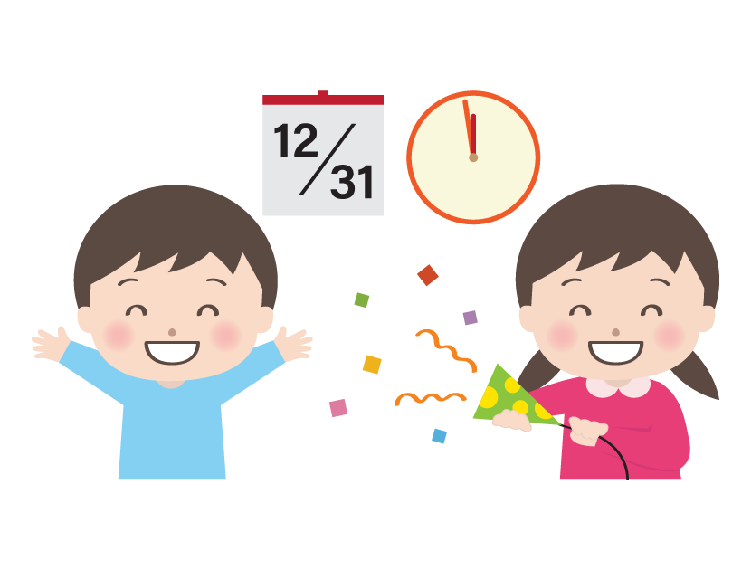 大晦日のコタツのかわいいイラスト画像素材 フリー、無料