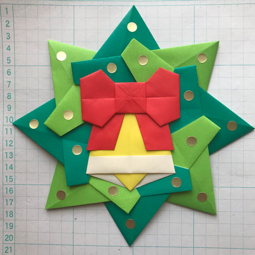 折り紙 クリスマスリースの作り方 白くま付き mama life blog