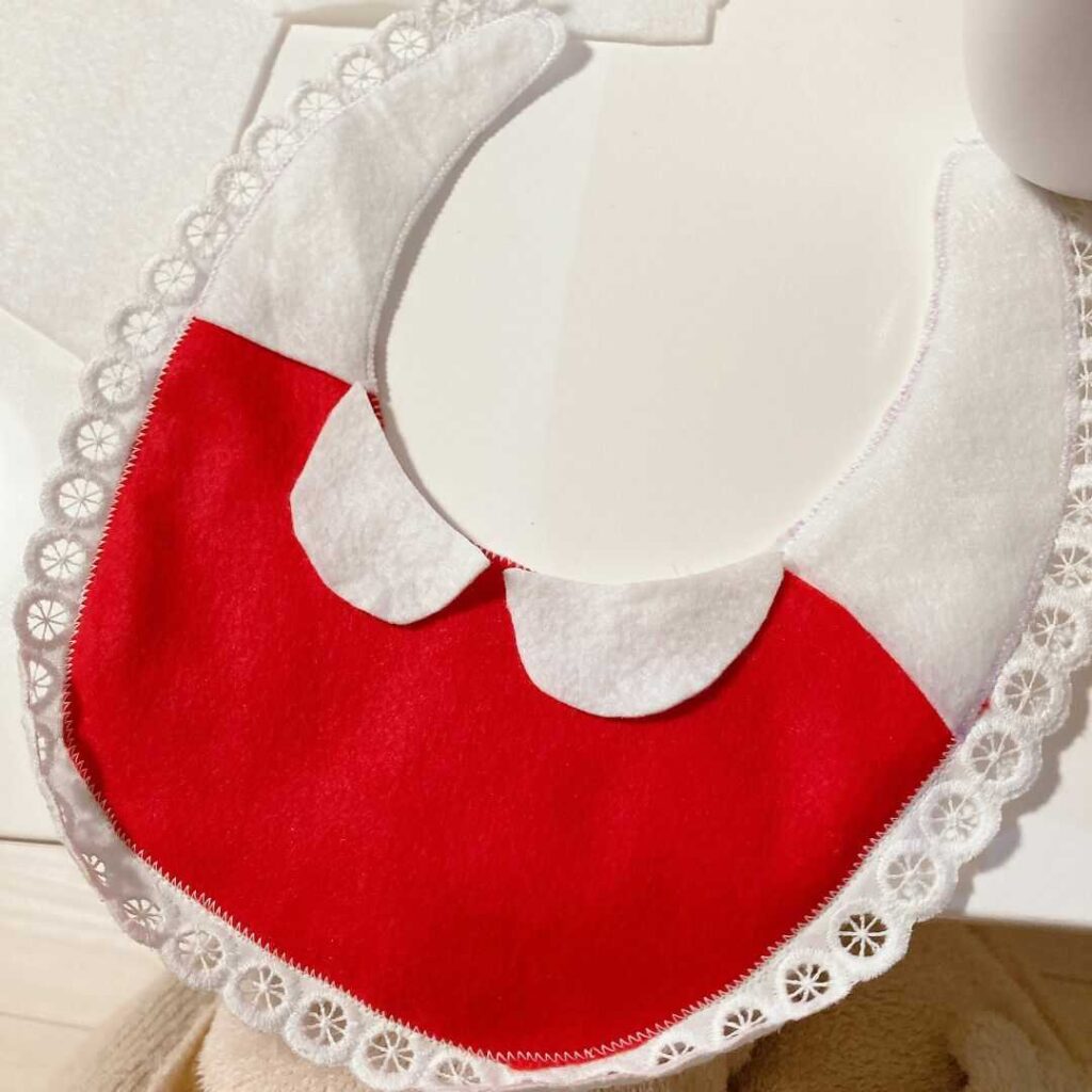 楽天市場型紙不要・縫い線付きスタイキット ベビーサンタクロース クリスマス Fanfare よだれかけ ベビー・赤ちゃん用 手芸初心者手芸キット 手作りキット 金属アレルギー対応 コットン 国産 ジャカード織 播州織 fanfare-christmas-bib-01 :clocomi 楽天市場店