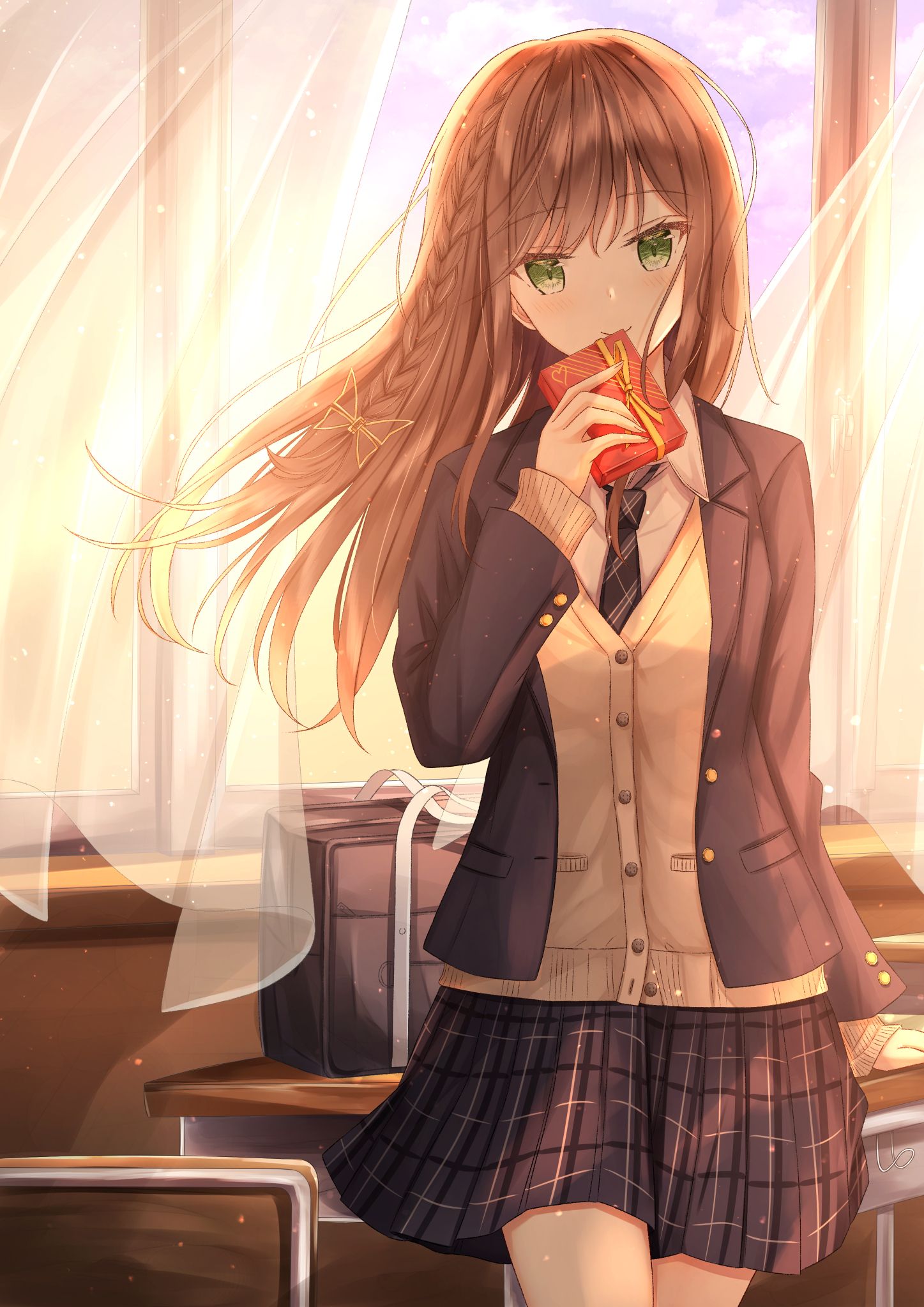 バレンタインチョコと女の子のイラスト無料のフリー素材 イラストエイト