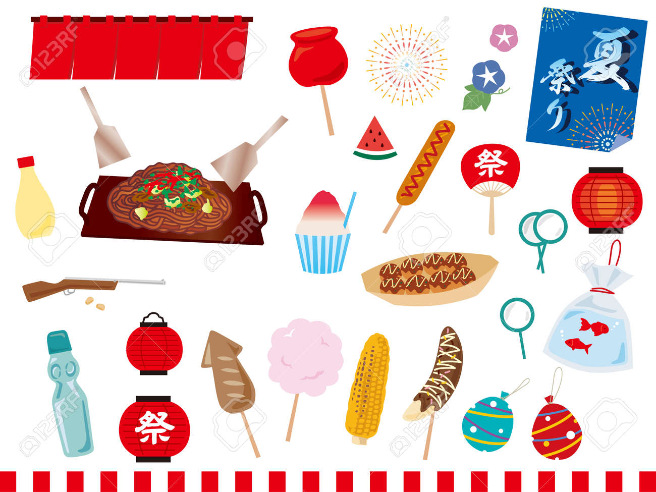 夏祭りのイラスト 夏の無料イラスト・フリー素材