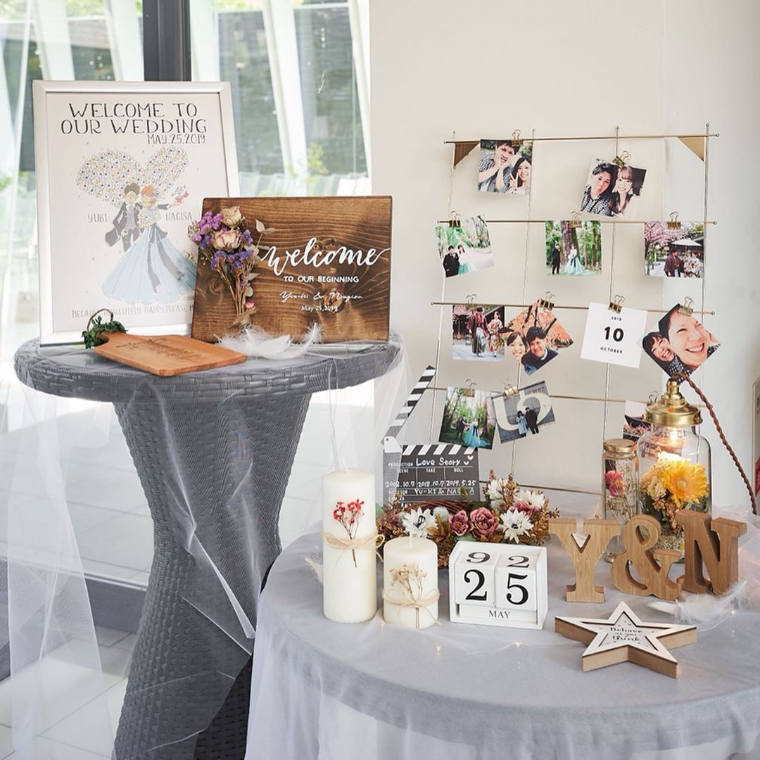 これさえあればオシャレ度up！受付スペース装飾に取り入れたいアイテムまとめアツメル結婚式レシピ 買える結婚式アイテム WeddingMart ウェディングマート