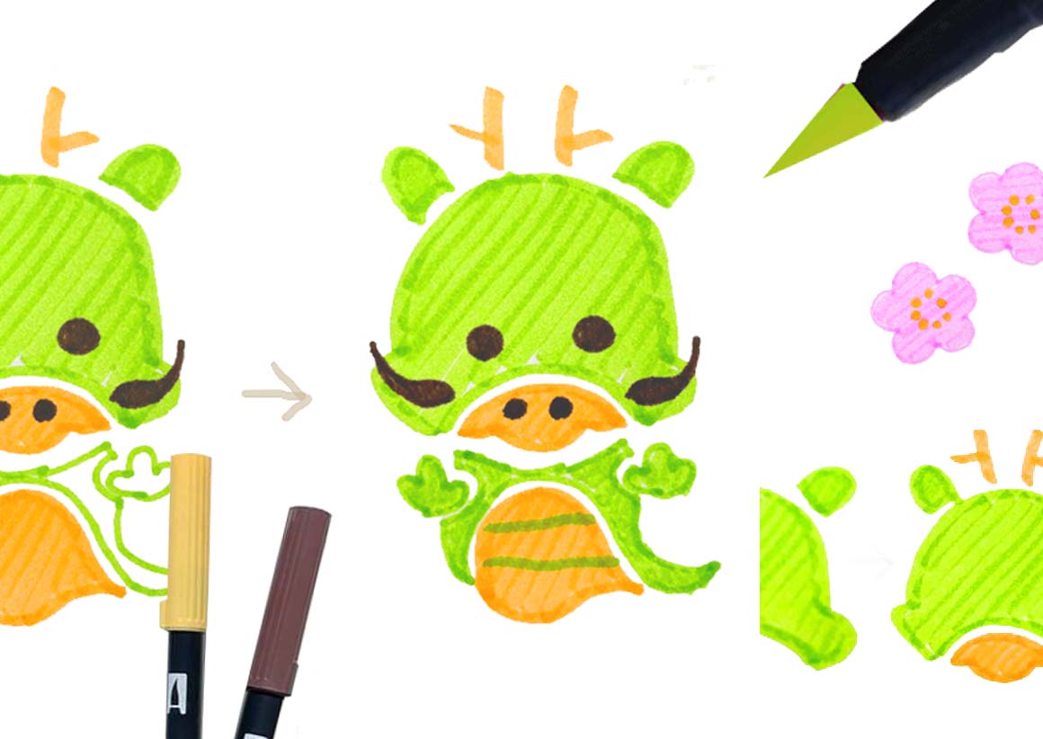 2024辰年 はんこ屋が教える手作り年賀状