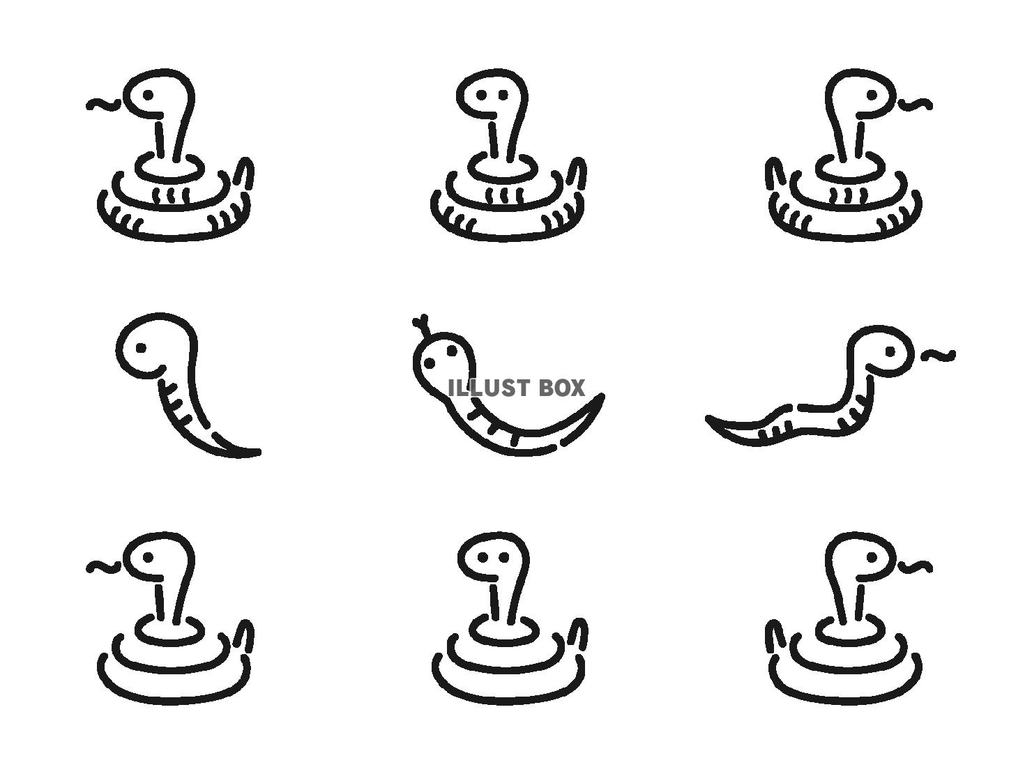 年賀状 年賀2025 巳年 巳 蛇 へび 筆文字 かわいい ゆるかわ 水彩 手書き イラスト素材255176092- イメージマート