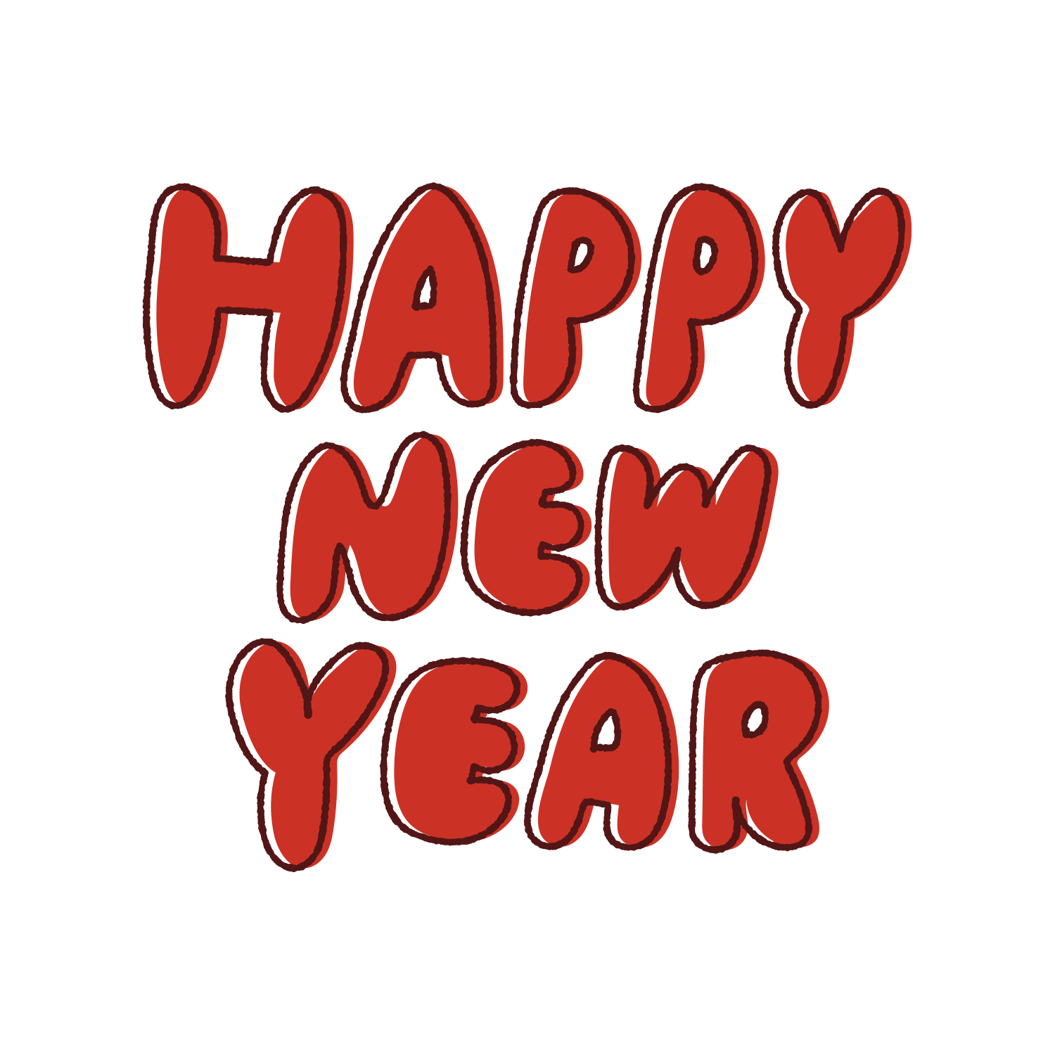 ハッピーニューイヤー手描き文字セット 年号なし のイラスト素材69412899- PIXTA