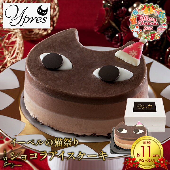 早期予約10%OFF クリスマス白ねこケーキ～ホワイトチョコ&べリー～ パステル店舗受取