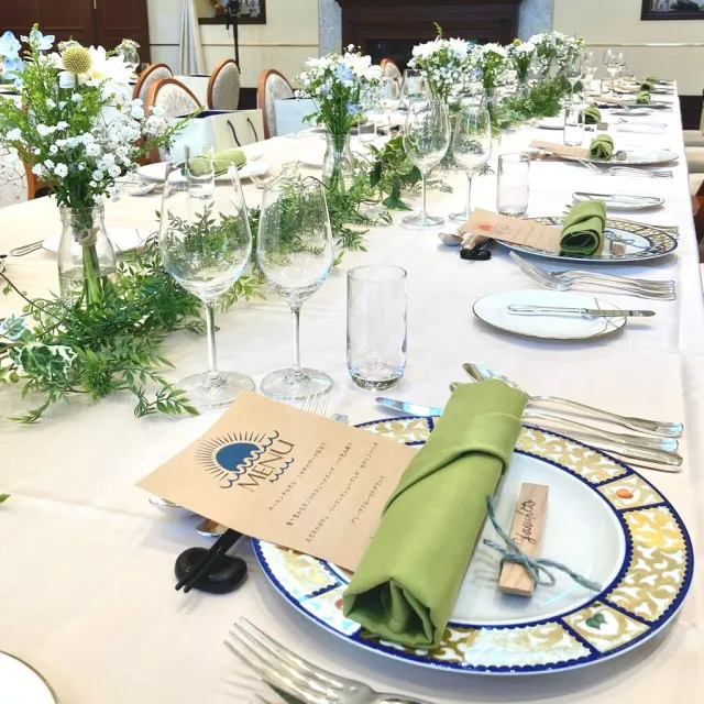 ◇テーブルコーディネート◇ザ・サーフ オーシャンテラス千葉県 稲毛海浜公園・検見川浜の結婚式場・ゲストハウス 公式