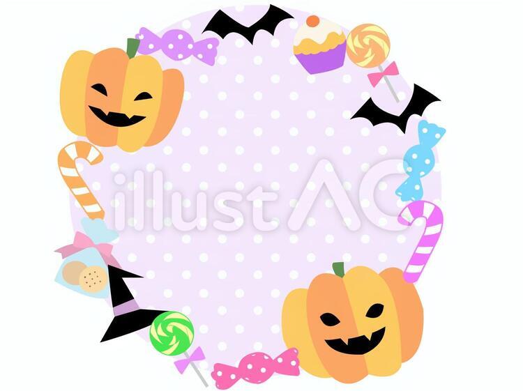 ハロウィンカラーの鳥の丸フレーム素材商用OKの無料イラスト素材サイト ツカッテ
