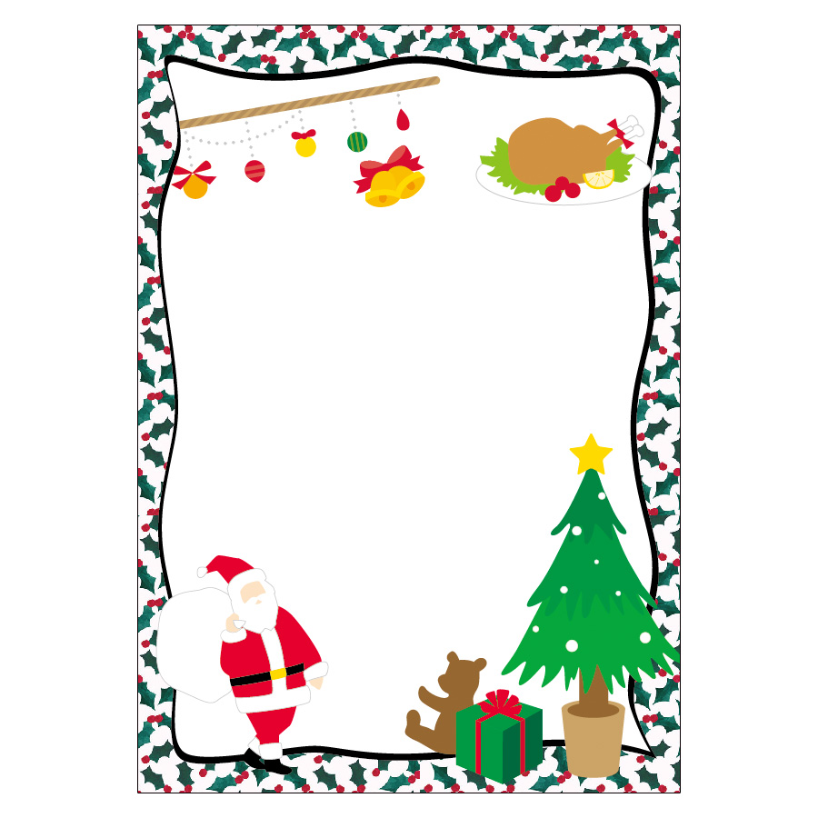 クリスマスフレーム縦イラスト