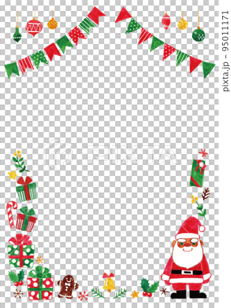 茶横木目とクリスマス素材フレームの背景タテのイラスト素材95457594- PIXTA