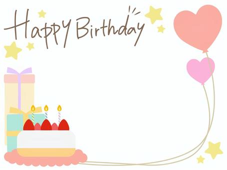 誕生日のお祝いのフレームイラスト 白背景・ベクター・切り抜き のイラスト素材85209860- PIXTA