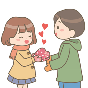 シンプルなハッピーバレンタインデーイラストのフリー素材イラストイメージ