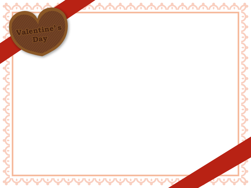 ピンクのリボンとハートフレーム＜バレンタインデー・バレンタイン・2月・メッセージカード・かわいい・枠＞バレンタインデーに使えるフレーム素材無料イラスト素材TemplateBox