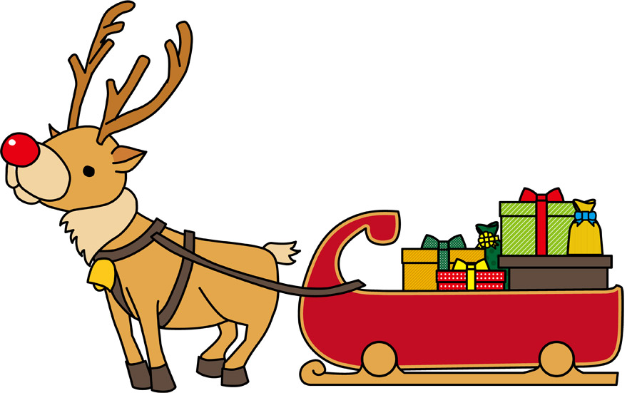 サンタクロース・トナカイ・クリスマス・12月・ クリスマスのワンポイントイラストに無料イラスト素材TemplateBox