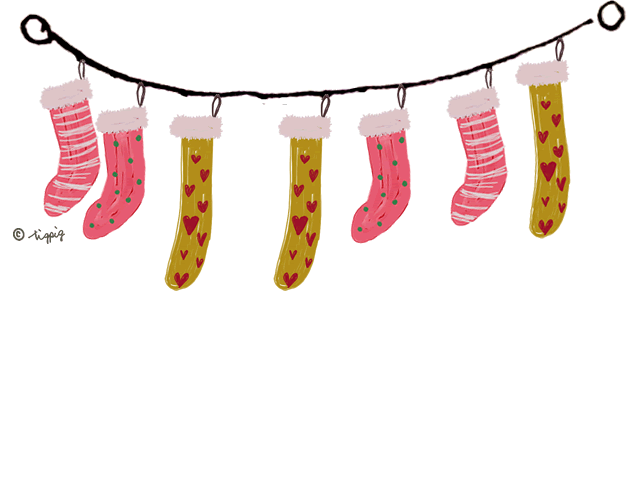 クリスマス・靴下とオーナメントの上下フレーム飾り枠イラスト無料イラスト かわいいフリー素材集 フレームぽけっと
