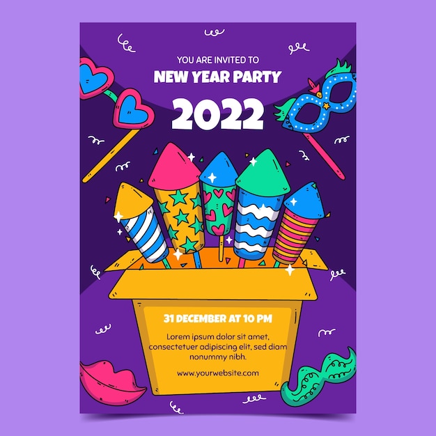 無料 忘年会A4ポスター・チラシテンプレート