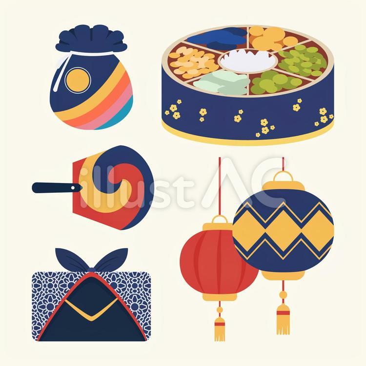 韓国観光公社-VisitKorea -韓国文化 イラストで見る韓国のソルラル 旧正月 ✒ソルラル の朝はソルビム お正月におろす新しい服 を着ます。可愛いポクチュモニ 縁起の良い巾着 を付けても良いですね。ご先祖様へのご挨拶が終わると、家族みんなでトックク