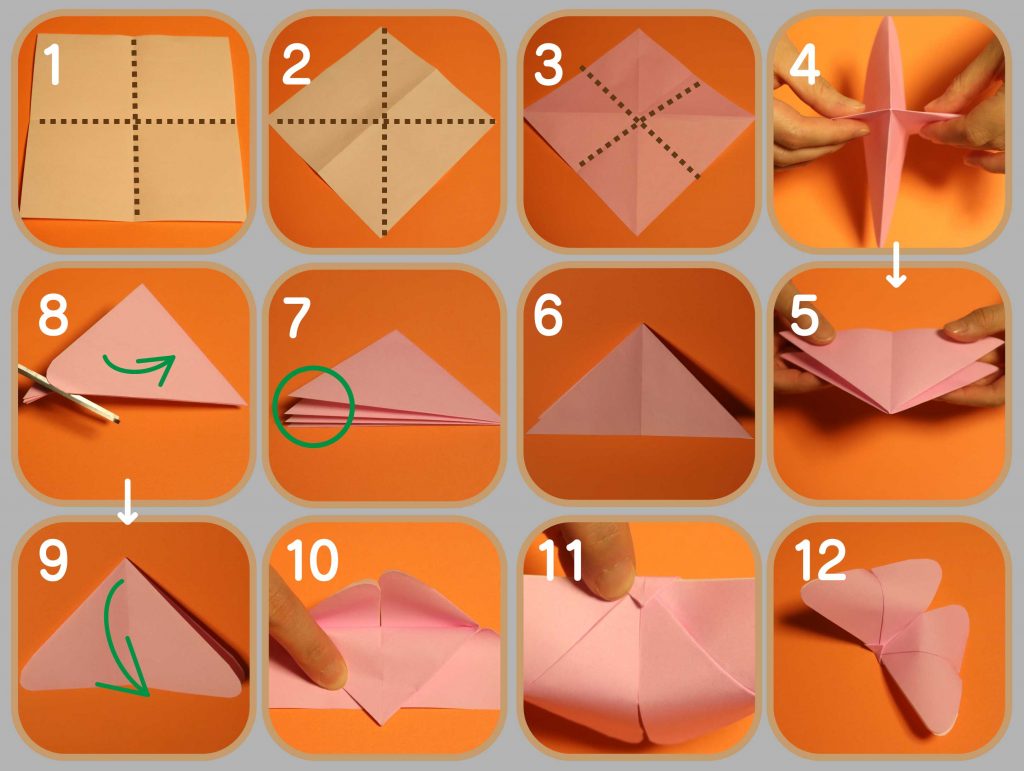 折り紙 ハート猫のメッセージカード Origami Cat & Heart Message Card