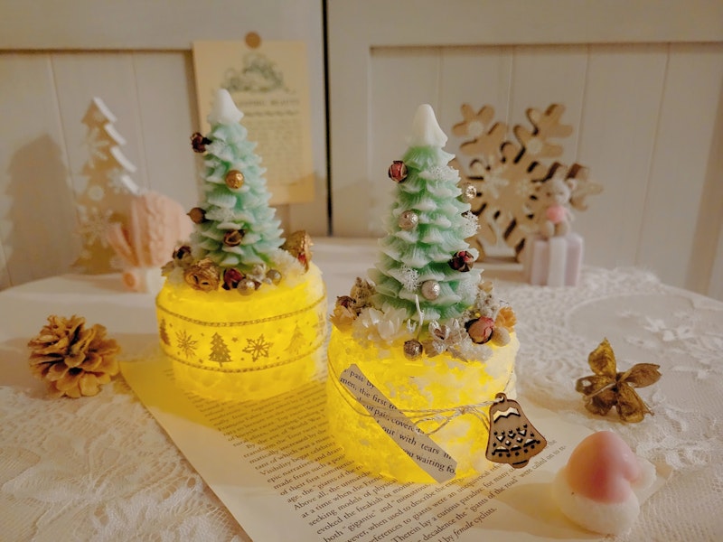 クリスマスキャンドルアレンジ 簡単に手作り