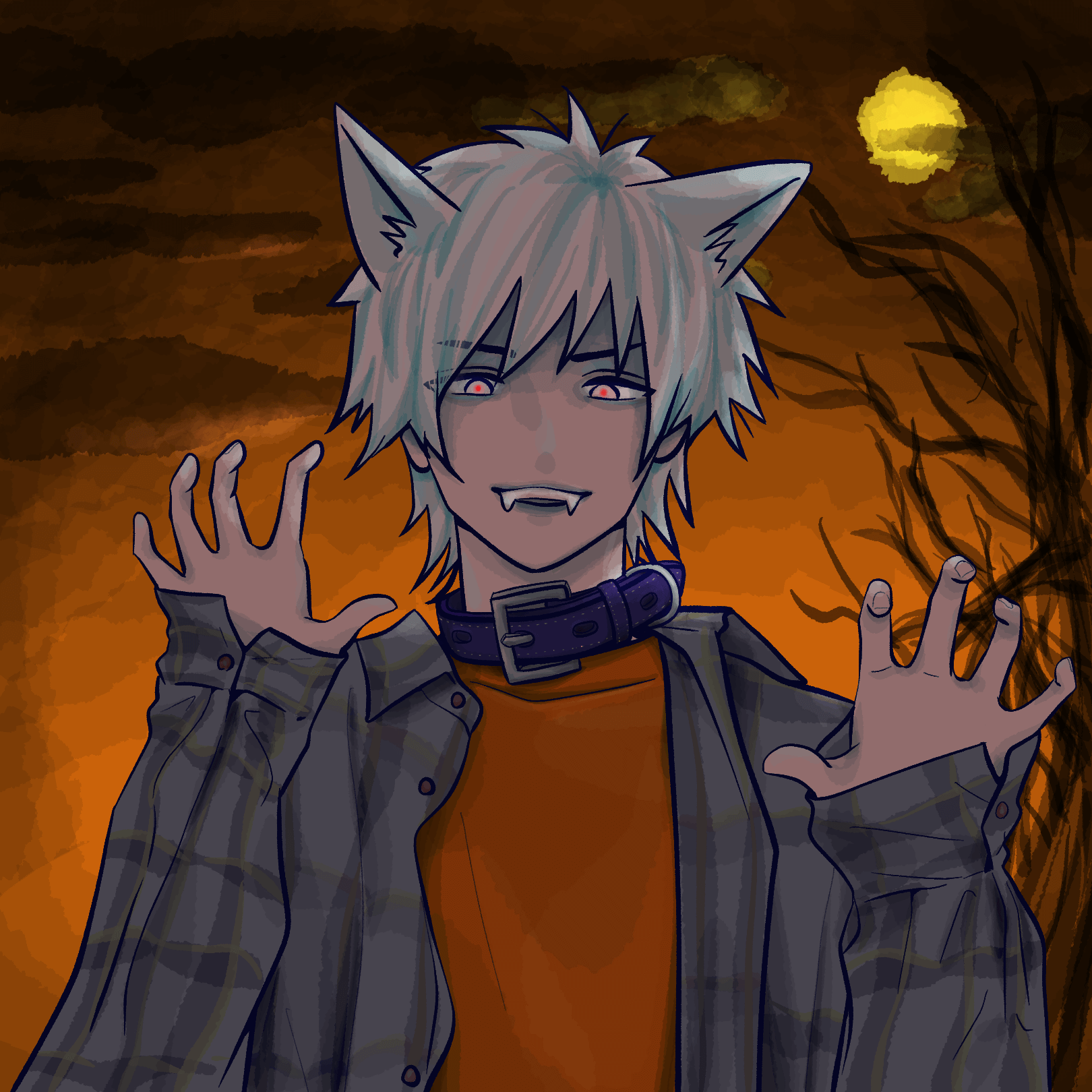 ハロウィンかぼちゃと幼児の男の子イラストのフリー素材イラストイメージ