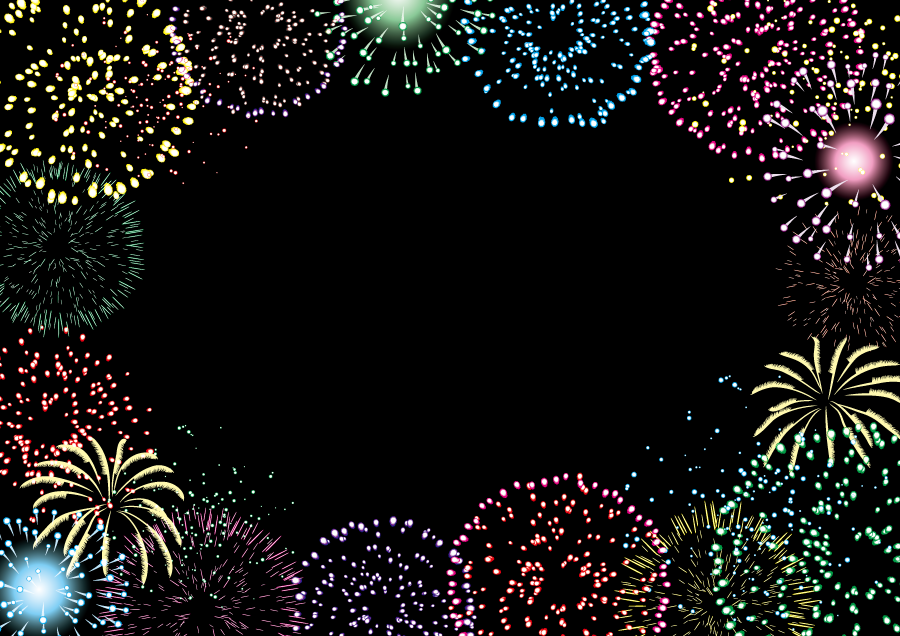 夜空にあがる花火のイラスト 商用可・フリー素材フリー素材サイトギャラリーハウス