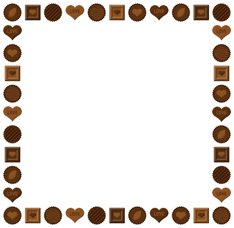 ハートいっぱいのフレーム＜バレンタイン・バレンタインデー・枠・デコレーション・２月・かわいい＞バレンタインデーに使えるフレーム素材無料イラスト素材TemplateBox