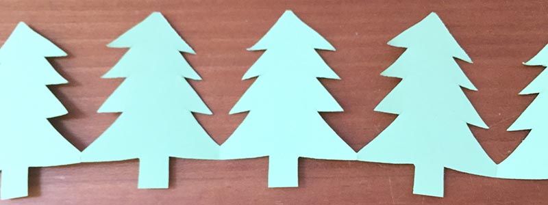 折り紙でクリスマスツリーの切り絵の作り方図面・型紙・図案無料 - 自由研究テーマとまとめ方