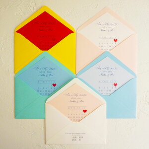 結婚式の招待状手作りキット。本状、返信はがき、封筒、シール付き