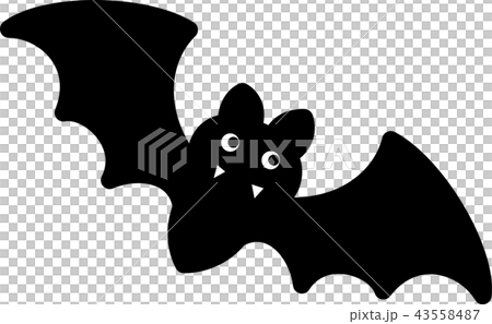 ハロウィン三日月とコウモリのイラスト-無料イラスト フリー素材