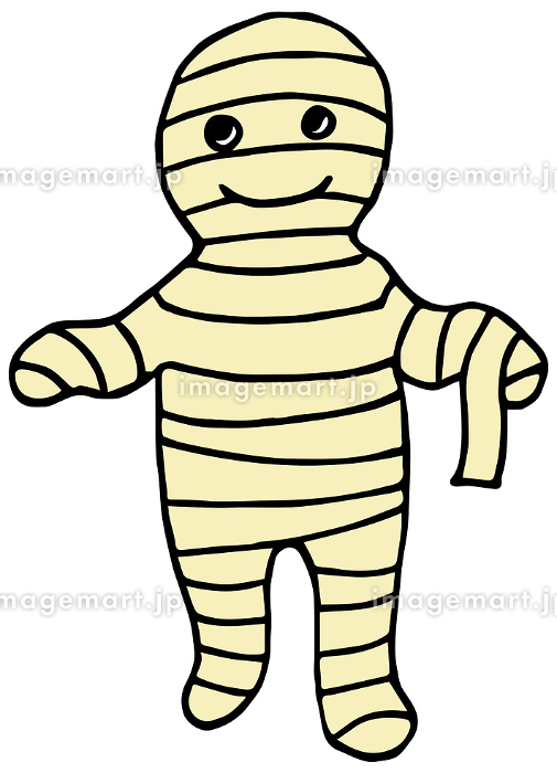 ミイラは棺の中から来ます。ハロウィーンの漫画のキャラクター。ベクトル。のイラスト素材・ベクター Image 209566238