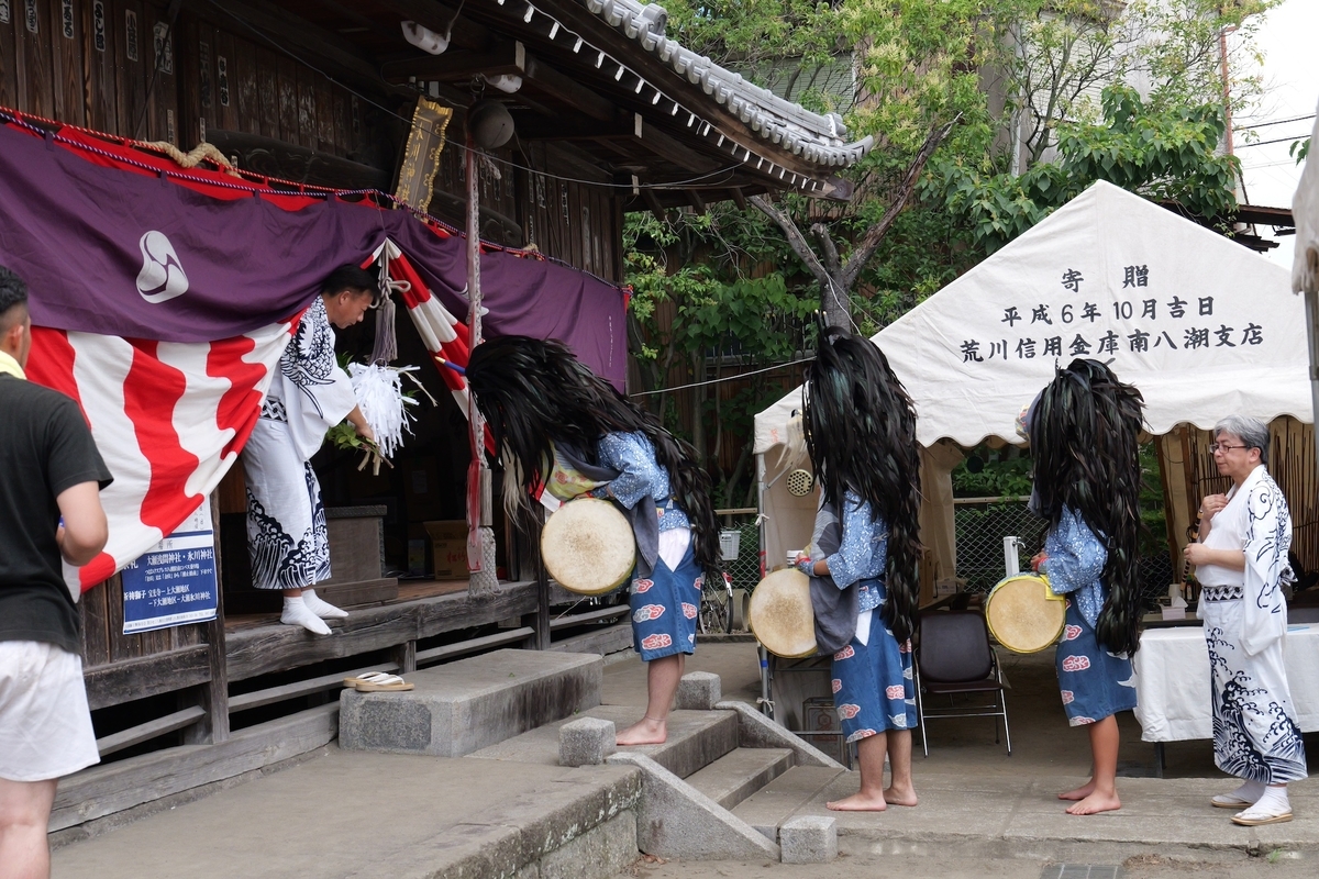 埼玉県川島町 伊草獅子舞 神社のぼり- 半纏なら井上染工場