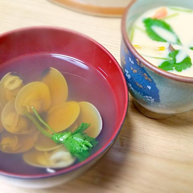 ひな祭りに蛤のお吸い物 かに茶碗蒸し girlsdayjapanesetraditionaloccasionclam clear soup craband egg custard nene_rozieSnapdish スナップディッシュID:zj9u8a