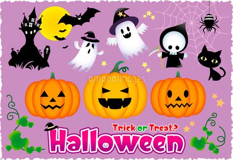 ハロウィン・カボチャのお化けのイラストイラスト無料・かわいいテンプレート