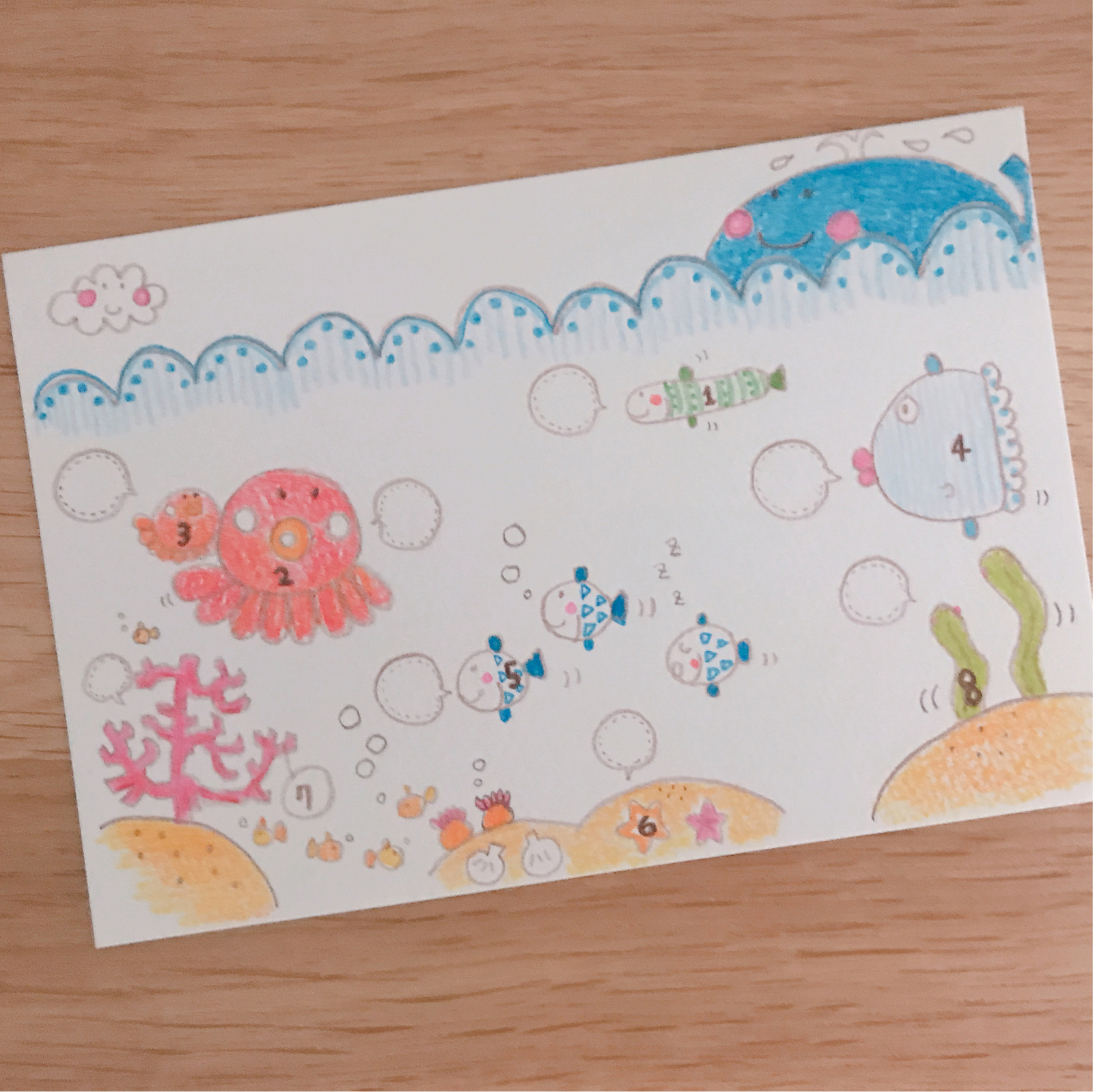 間違い探しの 子ども暑中見舞いはがき 無料ダウンロード・印刷幼児教材・知育プリントちびむすドリル 幼児の学習素材館