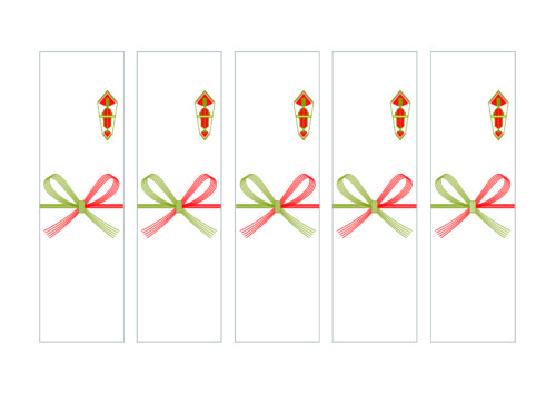 松竹梅の可愛い「御年賀」のしテンプレート絵入のし紙