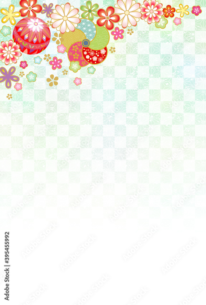 扇の年賀状背景：イラスト無料