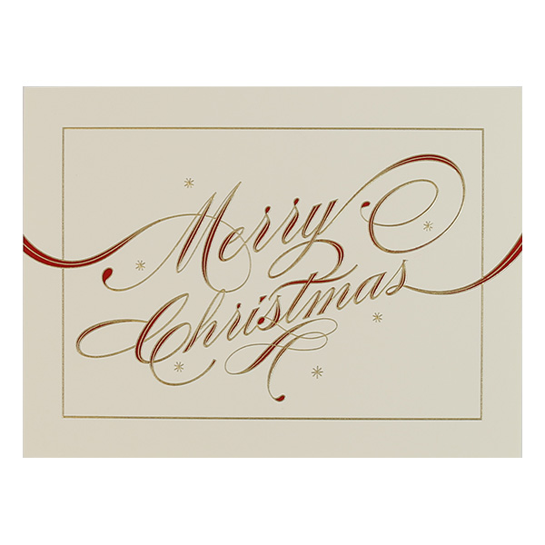 色鉛筆風の青いクリスマスカード7━文字入り：イラスト無料