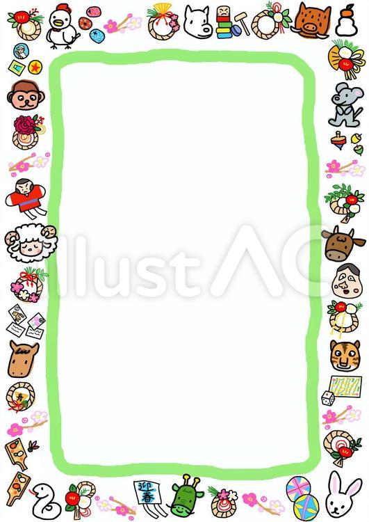 2025年巳年お正月の年賀状や広告に使える和モダンな縁起物パターンの背景フレームデザイン_しめ縄のイラスト素材265422645-イメージマート