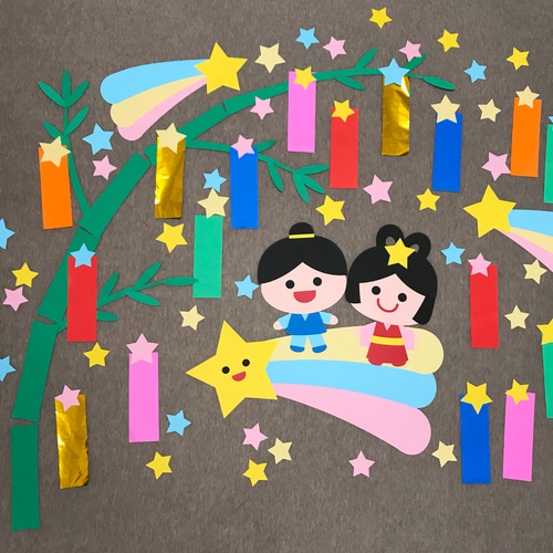 七夕飾りの折り紙で作る可愛いすいかと星