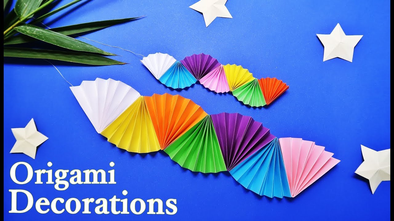 七夕飾り 折り紙 星かざり 作り方 簡単でかわいい♪おしゃれな飾り♪ 動画付き 海外Tips☆DIYエコスローライフ