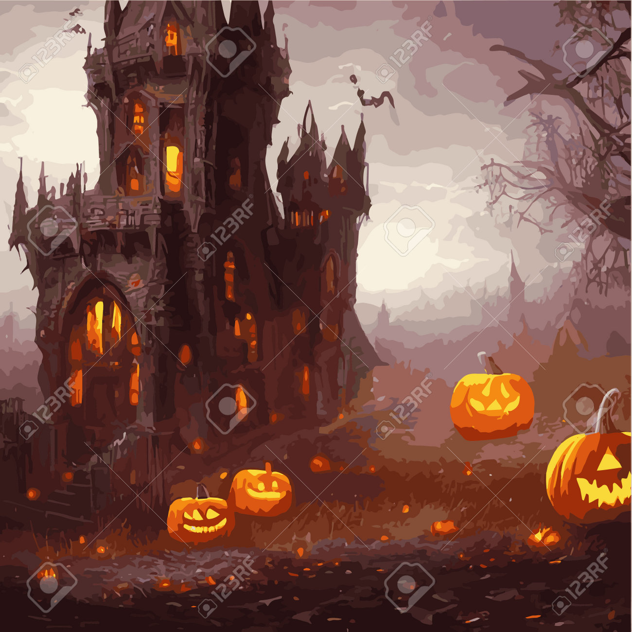 ハロウィン 風景 イラスト：イラスト無料