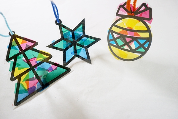 ステンドグラス クリスマスオーナメント 06:ポインセチア □ - 静岡県静岡市ふるさとチョイス - ふるさと納税サイト