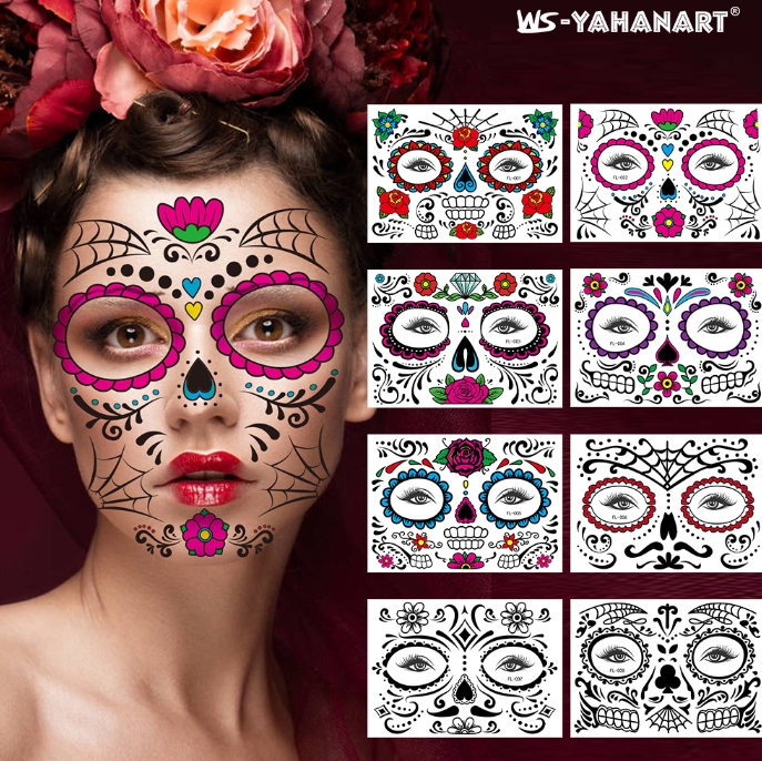 ハロウィン メイクシール ハロウィン アイメイク タトゥーシール 子供 大人 ハロウィン 仮装 可愛い ハロウィン 飾り 顔 ステッカー パーティーフェイスシール