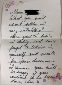 サンタクロースからの手紙 英語 クリスマスカード 手書 お名前付 筆記体 サンタ