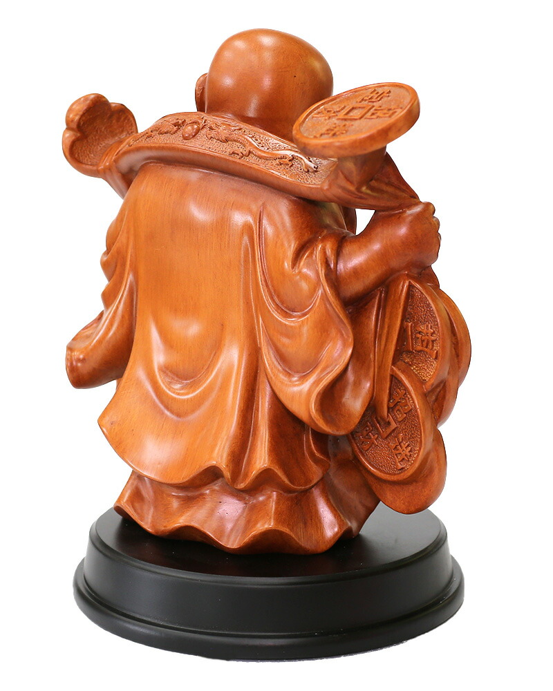 決算大特価中 縁起物 七福神☆楠材 布袋座像☆福徳円満 ほていさん 布袋様 置物 布袋さん 七福神 ご利益 金運 縁起 布袋様の置物