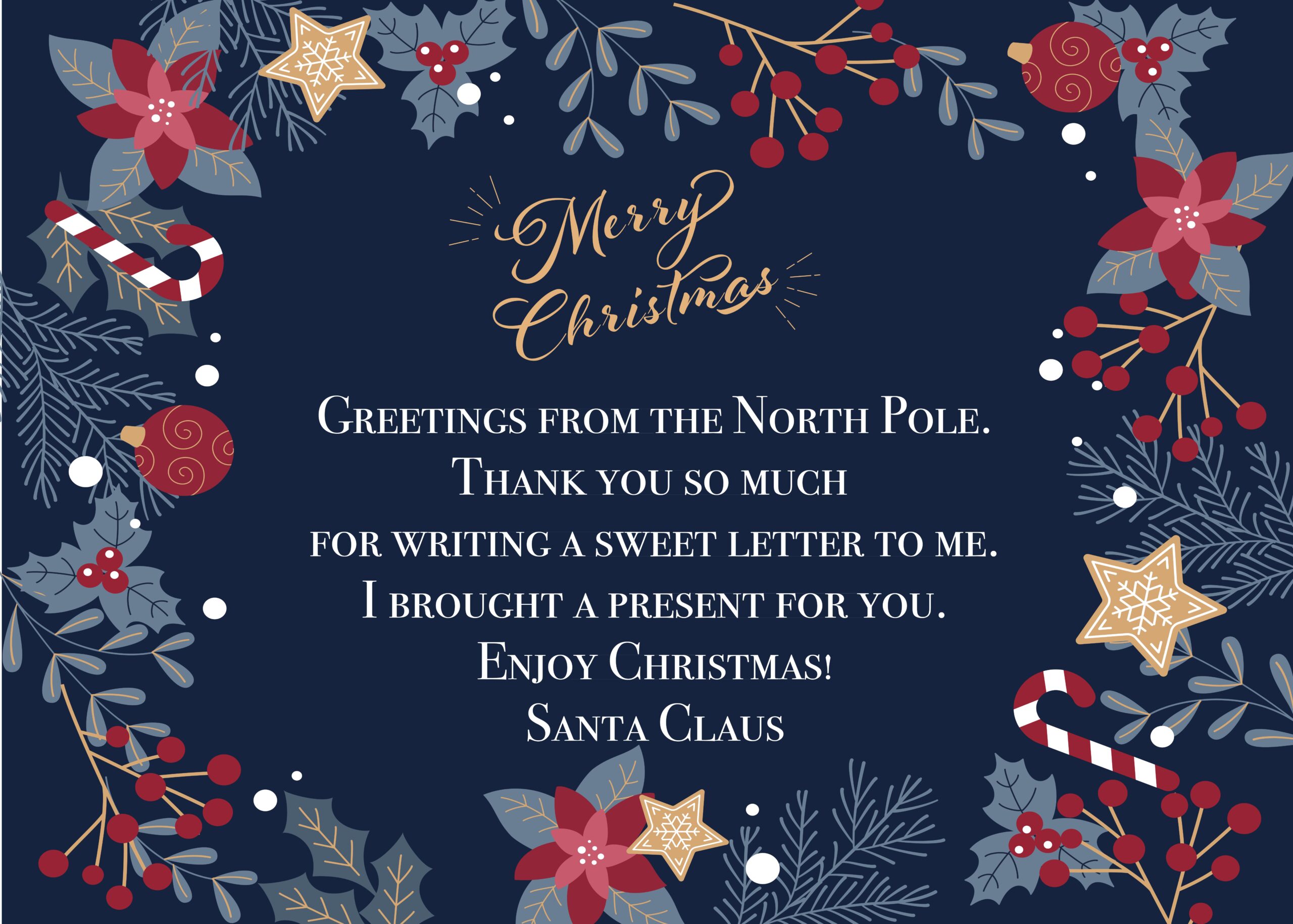 サンタさんへお手紙を書こう！BB English