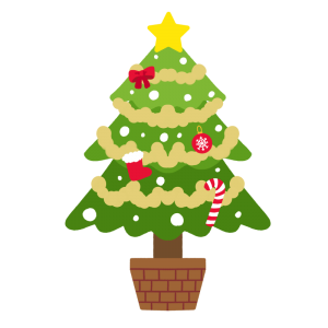 クリスマスツリーとプレゼントのイラスト - ONWAイラスト