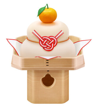 正月鏡餅とHappyNewYearおしゃれ手書きイラスト素材 イラスト素材7388578- フォトライブラリ