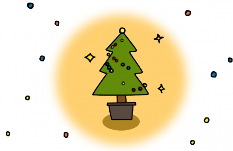 クリスマスツリーブルー イルミネーションイラスト - No: 926219無料イラスト・フリー素材なら「イラストAC」