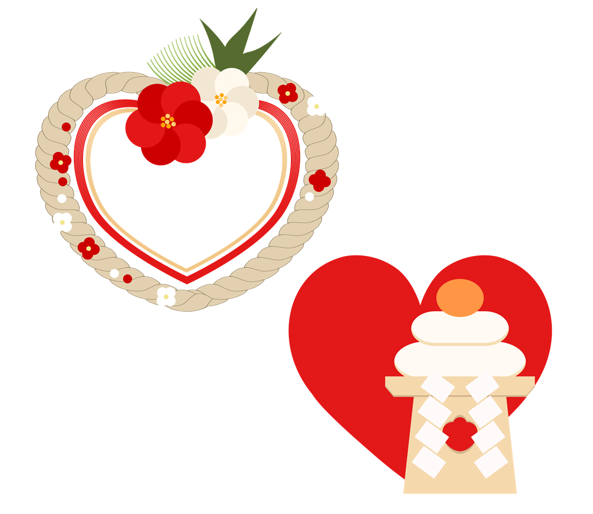 お正月のしめ縄飾り＜お正月・年賀状・縁起物・デコレーション・和・1月・新年・年末年始＞お正月に使えるかわいいワンポイントカット無料イラスト 素材TemplateBox